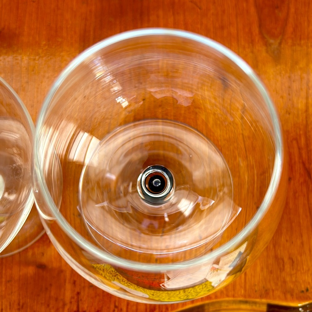 Courvoisier Cobalt Blue Teardrop Stem Cognac Brandy Sniffer Stemware Glasses 2 - Picture 6 of 6